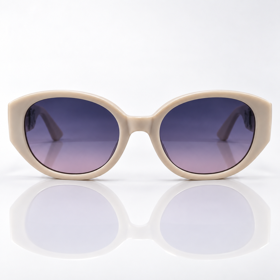Lyra — Lilac Gradient Oval Sunglasses