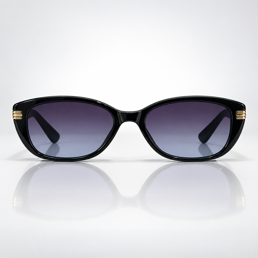 Zaya — Black Gradient Oval Sunglasses