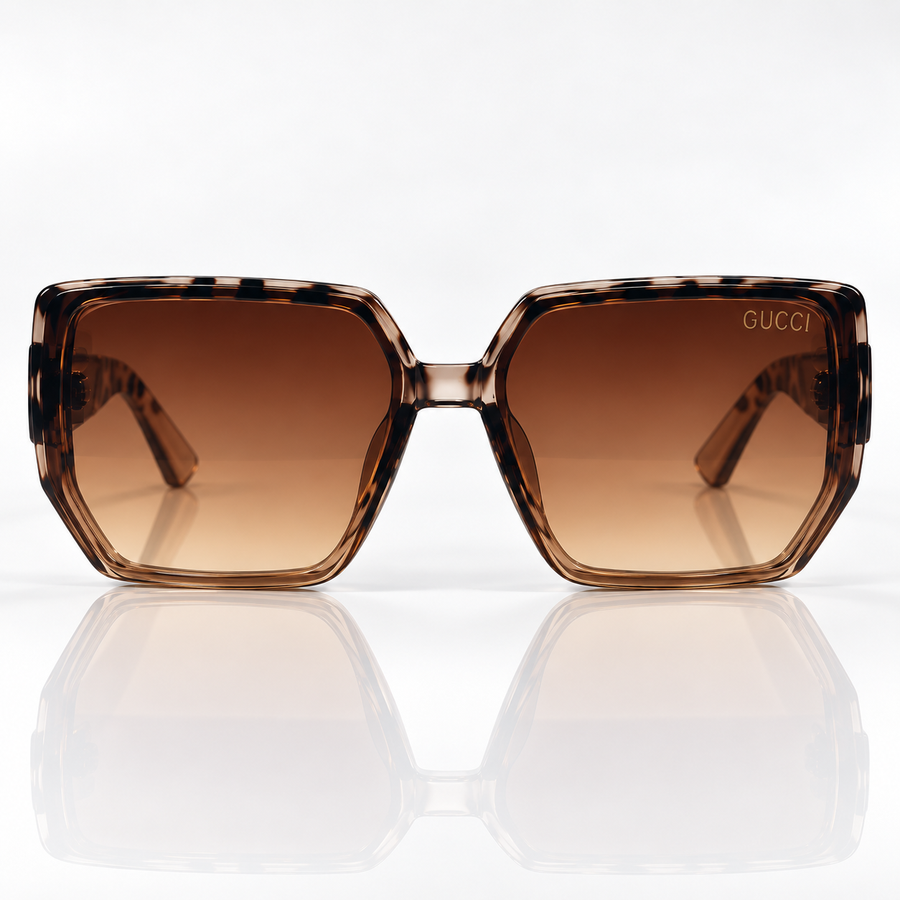 Mara — Tortoise Brown Gradient Square Sunglasses