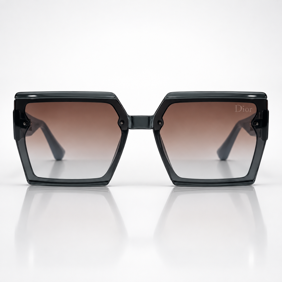 Ziva — Brown Gradient Geometric Sunglasses