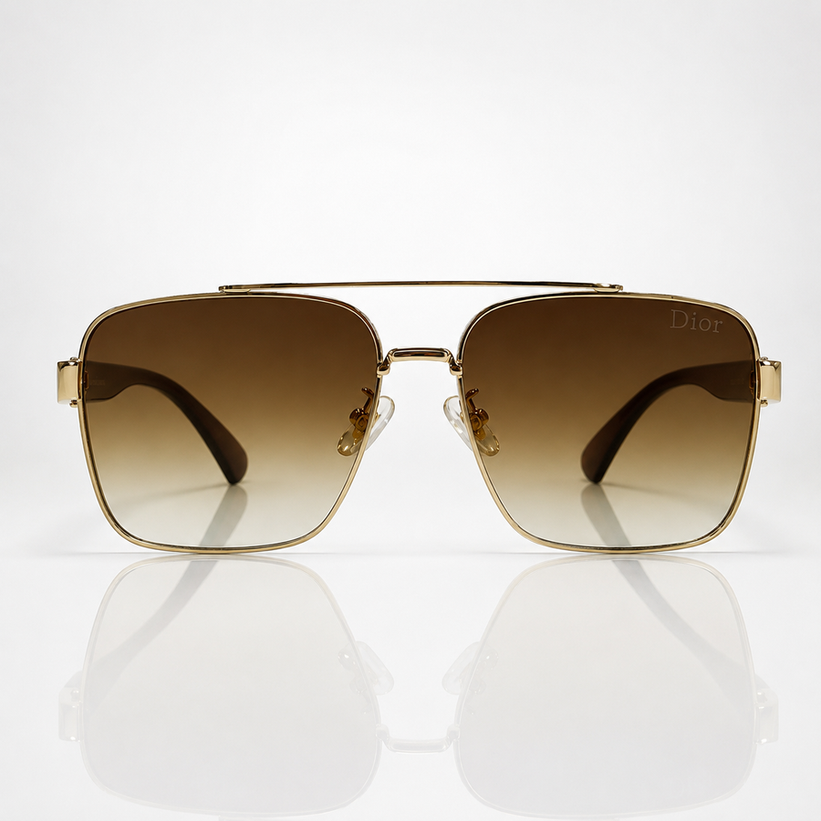 Aura – Premium Brown Gradient Square Sunglasses