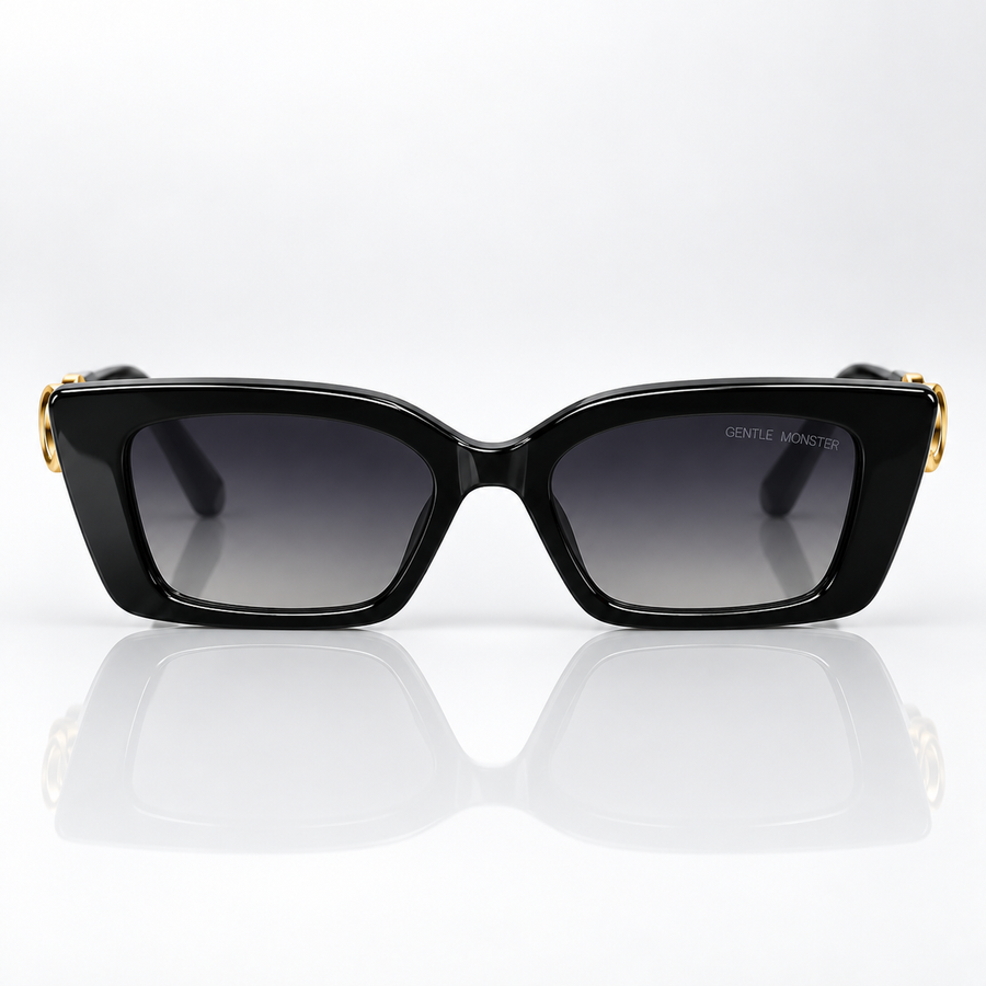 Mira — Black Gradient Rectangle Sunglasses