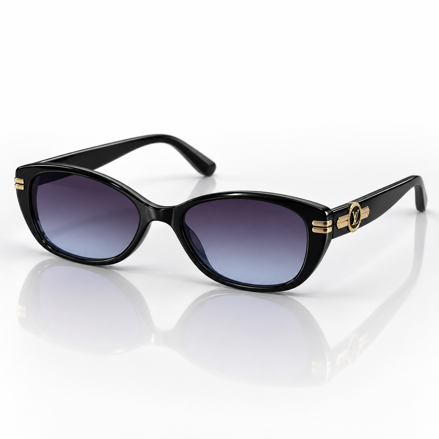 Zaya — Black Gradient Oval Sunglasses