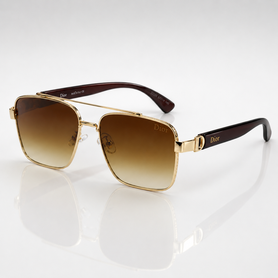 Aura – Premium Brown Gradient Square Sunglasses