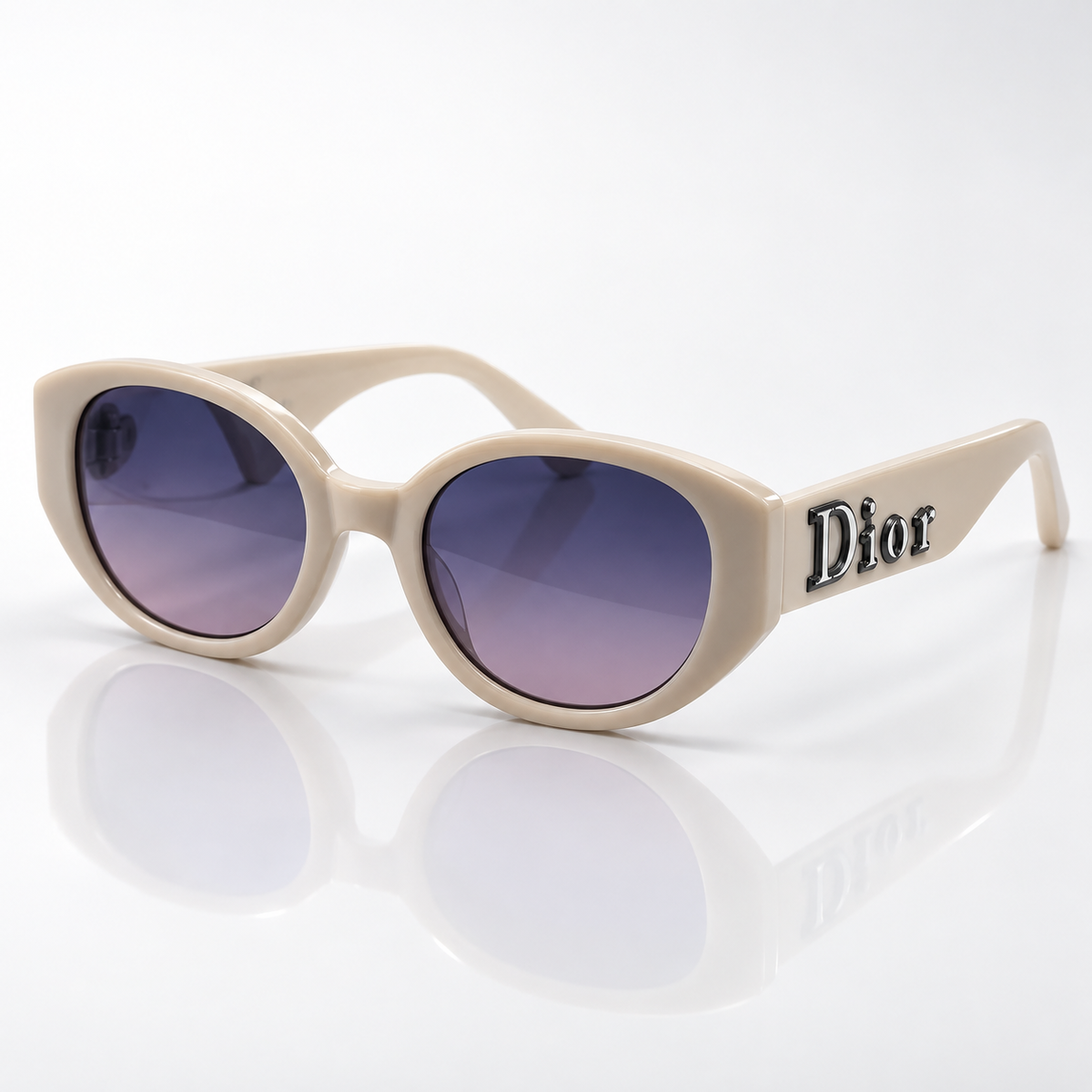 Lyra — Lilac Gradient Oval Sunglasses