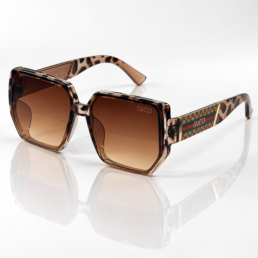 Mara — Tortoise Brown Gradient Square Sunglasses