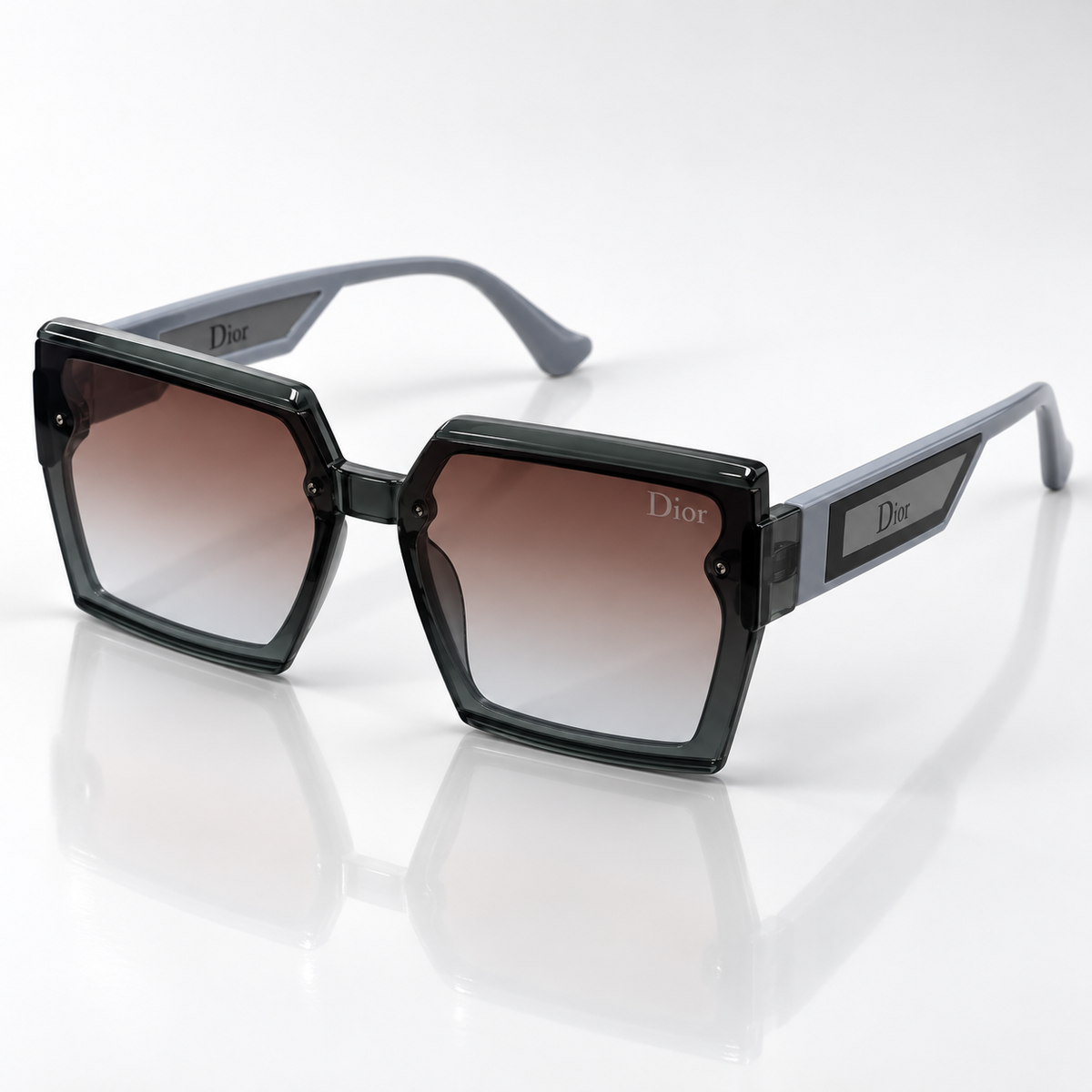 Ziva — Brown Gradient Geometric Sunglasses